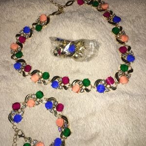 Multi colored statement jewelry